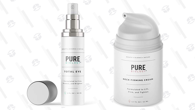 Pure Biology Premium Neck Cream with Vitamin C & E, Hyaluronic Acid | $26 | Amazon Pure Biology Premium Total Eye Cream with Vitamin C + E, Hyaluronic Acid | $26 | Amazon